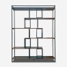 Libreria stile industriale 140x30x183h legno e metallo da parete Dolmen Scelta