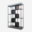 Libreria stile industriale 140x30x183h legno e metallo da parete Dolmen Catalogo