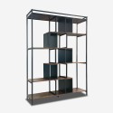 Libreria stile industriale 140x30x183h legno e metallo da parete Dolmen Promozione