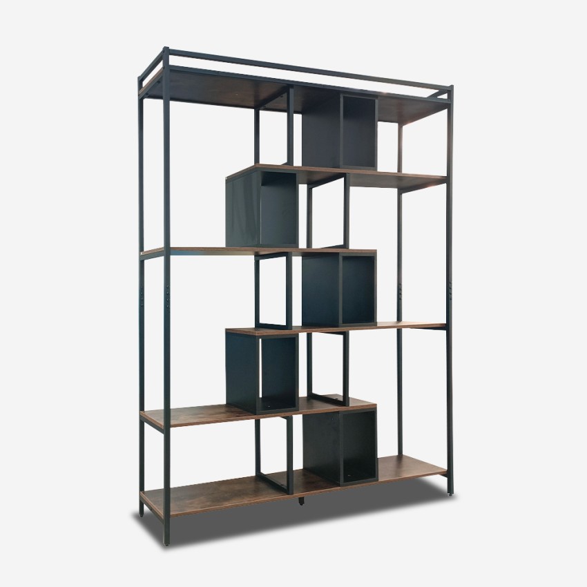 Libreria stile industriale 140x30x183h legno e metallo da parete Dolmen Promozione Libreria stile industriale 140x30x183h legno e metallo da parete Dolmen Promozione
