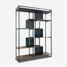 Libreria stile industriale 140x30x183h legno e metallo da parete Dolmen Promozione