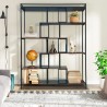 Libreria stile industriale 140x30x183h legno e metallo da parete Dolmen Saldi