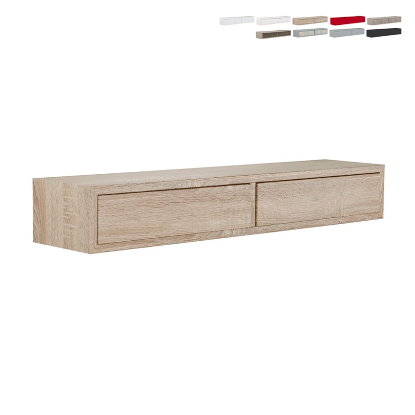 Mensola con 2 cassetti da parete design moderno soggiorno Domino Promozione Mensola con 2 cassetti da parete design moderno soggiorno Domino Promozione