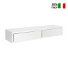 Mensola da parete con 2 cassetti soggiorno design moderno Domino Maxi 