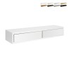Mensola da parete con 2 cassetti soggiorno design moderno Domino Maxi Misure