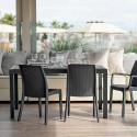 Gartentisch im Freien 150x90cm aus Rattan-Polypropylen Houston Lagerbestand