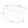 Verlängerbarer Holzesstisch 115-145x80cm Küche weiß schwarz Pixam 