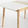 Verlängerbarer Holzesstisch 115-145x80cm Küche weiß schwarz Pixam Modell