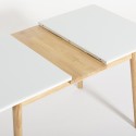 Verlängerbarer Holzesstisch 115-145x80cm Küche weiß schwarz Pixam Eigenschaften