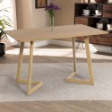 Tavolo da pranzo cucina 120x80cm top legno bianco scandinavo Valk Saldi