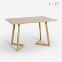 Tavolo da pranzo cucina 120x80cm top legno bianco scandinavo Valk Vendita
