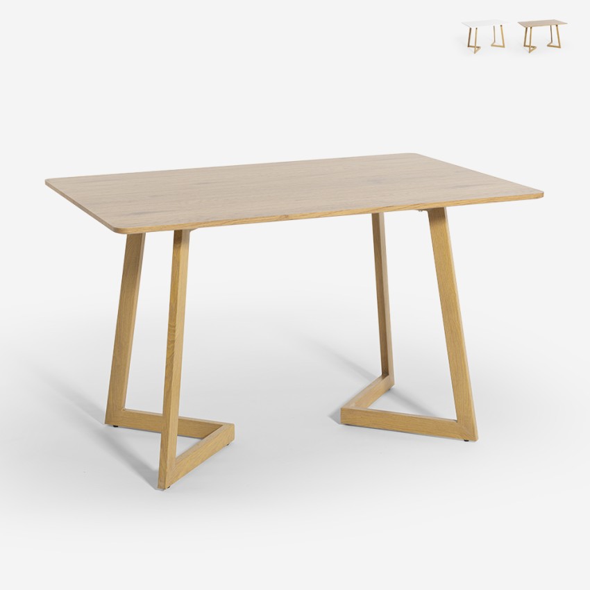 Tavolo da pranzo cucina 120x80cm top legno bianco scandinavo Valk Vendita Tavolo da pranzo cucina 120x80cm top legno bianco scandinavo Valk Vendita