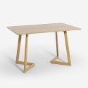Tavolo da pranzo cucina 120x80cm top legno bianco scandinavo Valk Catalogo