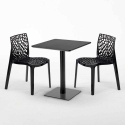 Schwarz Tisch Quadratisch 60x60 cm Bunte Grand Soleil Stühle Gruvyer Licorice Kauf