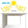 Gazebo 3,3x3,3 metri giardino bar veranda mercato pagoda Antigua uv 