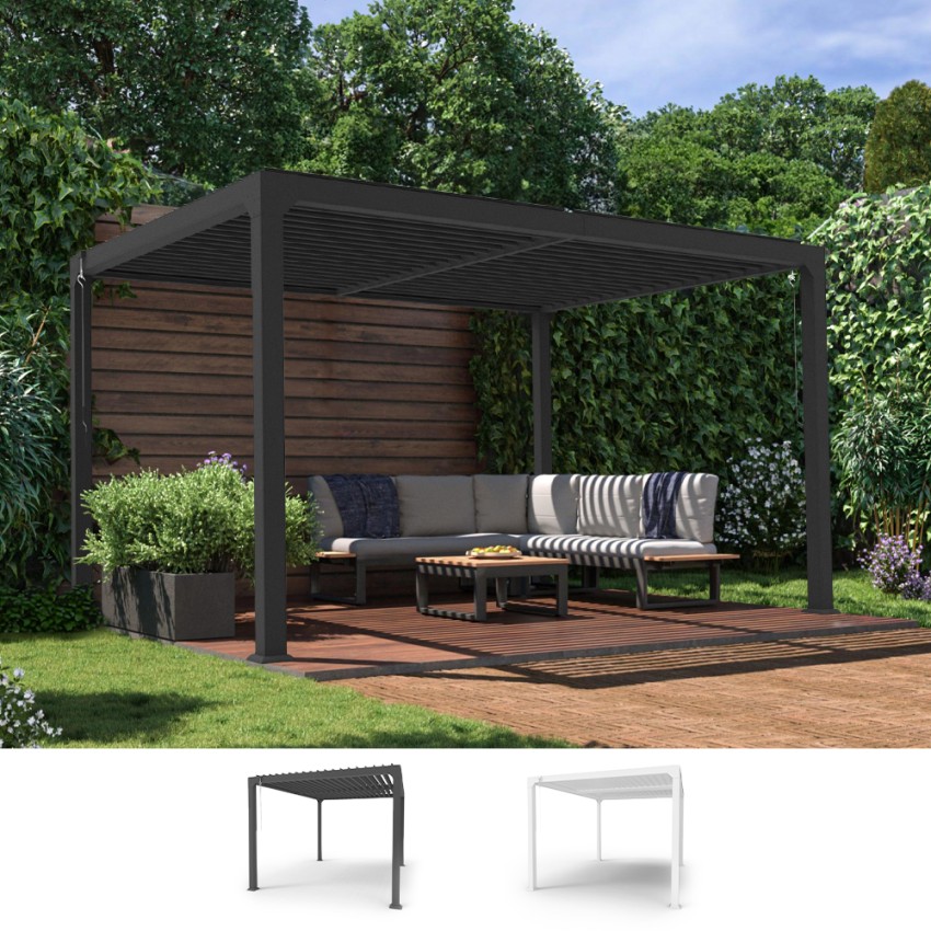 Pergola bioclimatica 3x4m da giardino in alluminio manuale Trinidad Vendita