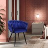 Fauteuil en velours design avec accoudoirs pour cuisine et salon Chantilly Dimensions