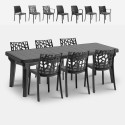 Salon de jardin table extensible 160-220cm + 6 chaises noir Liri Dark Offre