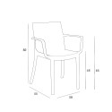 Salon de jardin table extensible 160-220cm + 6 chaises noir Liri Dark 