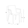 Salon de jardin table extensible 160-220cm + 6 chaises noir Liri Dark 
