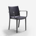 Salon de jardin table extensible 160-220cm + 6 chaises noir Liri Dark 