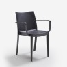 Salon de jardin table extensible 160-220cm + 6 chaises noir Liri Dark 