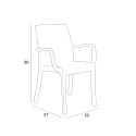 Salon de jardin table carrée 80x80cm rotin + 4 chaises noir Nisida Dark 