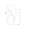 Set da giardino tavolo quadrato 80x80cm rattan 4 sedie nero Nisida Dark 
