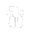 Garten-Set viereckiger Tisch 80x80cm Rattan 4 Stühle Schwarz Nisida Dark 