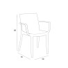 Garten-Set viereckiger Tisch 80x80cm Rattan 4 Stühle Schwarz Nisida Dark 