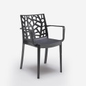 Garten-Set viereckiger Tisch 80x80cm Rattan 4 Stühle Schwarz Nisida Dark 