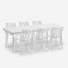 Set tavolo allungabile 160-220cm 6 sedie da giardino bianco Liri Light Saldi