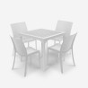 Garten Set Tisch 80x80cm 4 Stühle Außen weiß Provence Light Verkauf