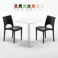 Weiß Tisch Quadratisch 60x60 2 Bunte Stühle Paris Lemon Aktion