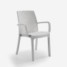 Set da giardino tavolo 80x80cm 4 sedie esterno bianco Provence Light 