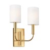 Lampada da muro parete 2 paralumi tessuto bianco stile classico Brianna2 Saldi