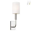 Lampada da parete classica moderna paralume in tessuto bianco Brianna1 Vendita