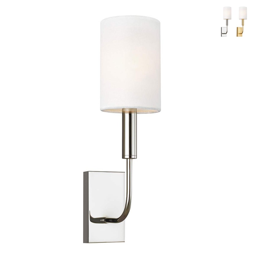 Lampada da parete classica moderna paralume in tessuto bianco Brianna1 Vendita Lampada da parete classica moderna paralume in tessuto bianco Brianna1 Vendita