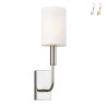 Lampada da parete classica moderna paralume in tessuto bianco Brianna1 Vendita
