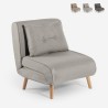 Poltrona letto pieghevole tessuto piedini in legno Miriam Promozione