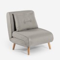 Poltrona letto pieghevole tessuto piedini in legno Miriam Offerta