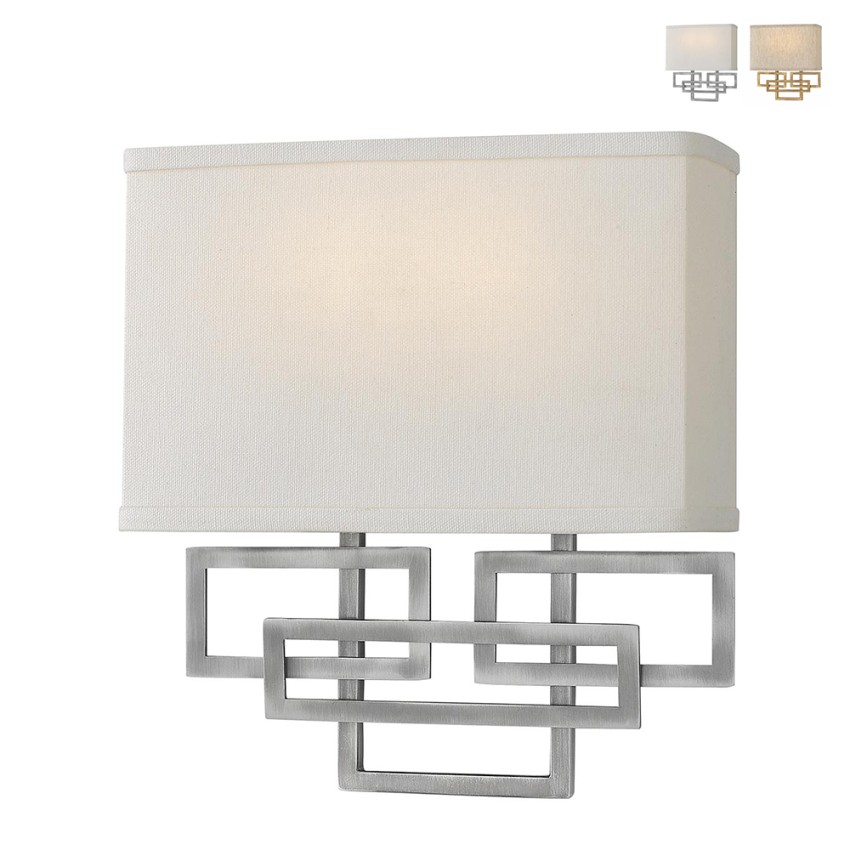 Lampada applique da parete design moderno paralume tessuto Lanza Promozione Lampada applique da parete design moderno paralume tessuto Lanza Promozione