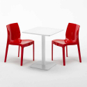 Weiß Tisch Quadratisch 60x60 mit 2 Bunten Stühlen Ice Lemon Kauf