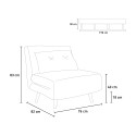 Poltrona letto pieghevole tessuto piedini in legno Miriam 