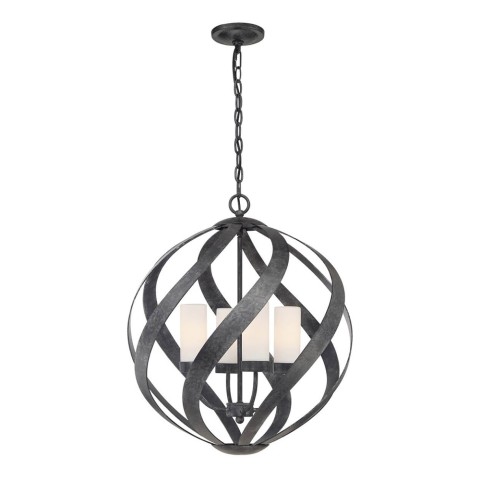 Lampadario design moderno candelabro sospensione 4 luci Blacksmith Promozione