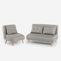 Set divano letto 2 posti scandinavo + poltrona pieghevole Sienna Sconti