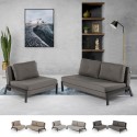 Set poltrona pieghevole + divano letto 2 posti tessuto Elysee Vendita