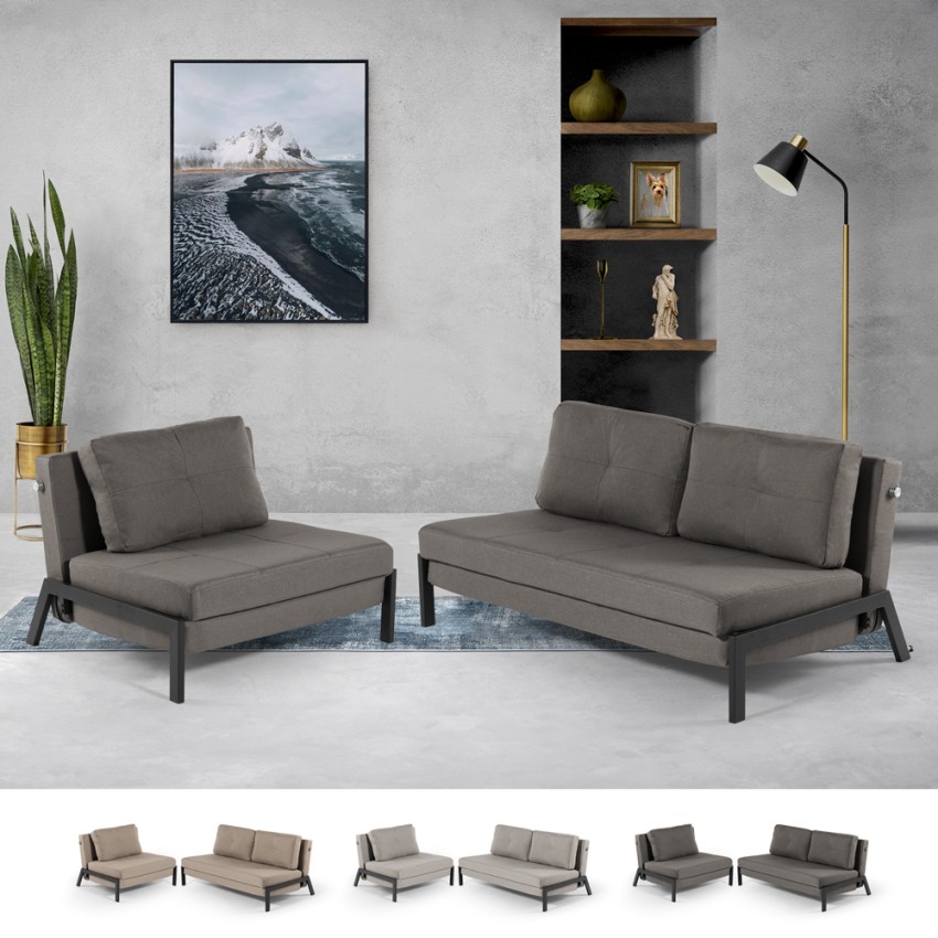 Set poltrona pieghevole + divano letto 2 posti tessuto Elysee Vendita Set poltrona pieghevole + divano letto 2 posti tessuto Elysee Vendita