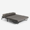 Set poltrona pieghevole + divano letto 2 posti tessuto Elysee 