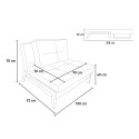Set poltrona pieghevole + divano letto 2 posti tessuto Elysee 